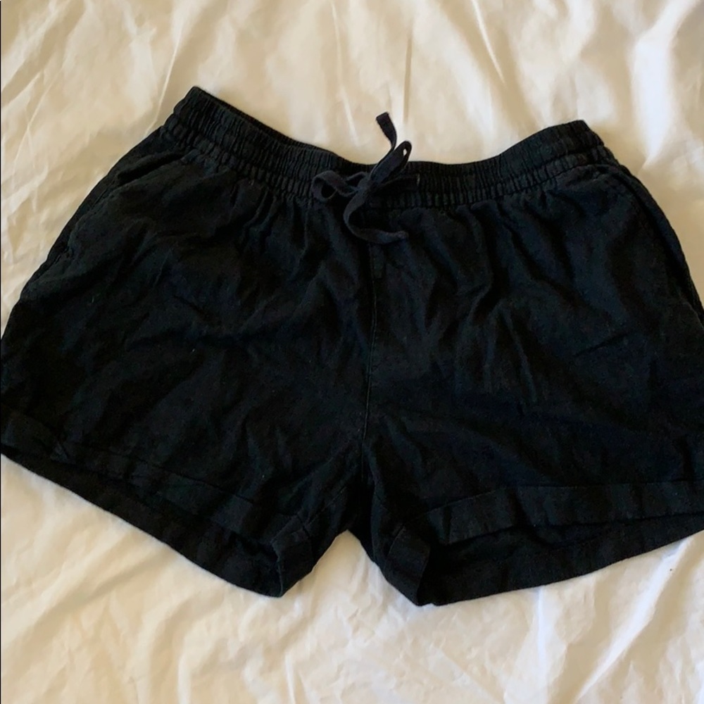 black shorts